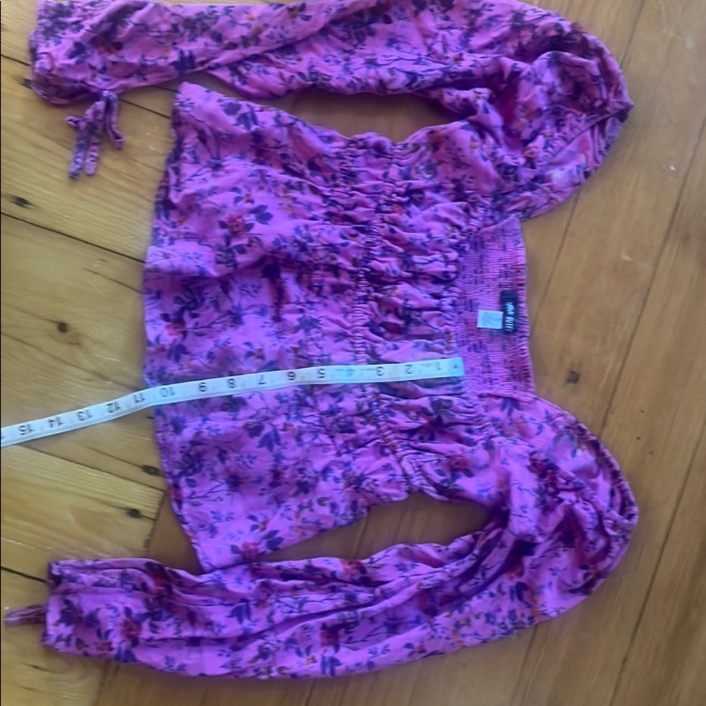 Urban Outfitters Pink and Purple Smocked Top